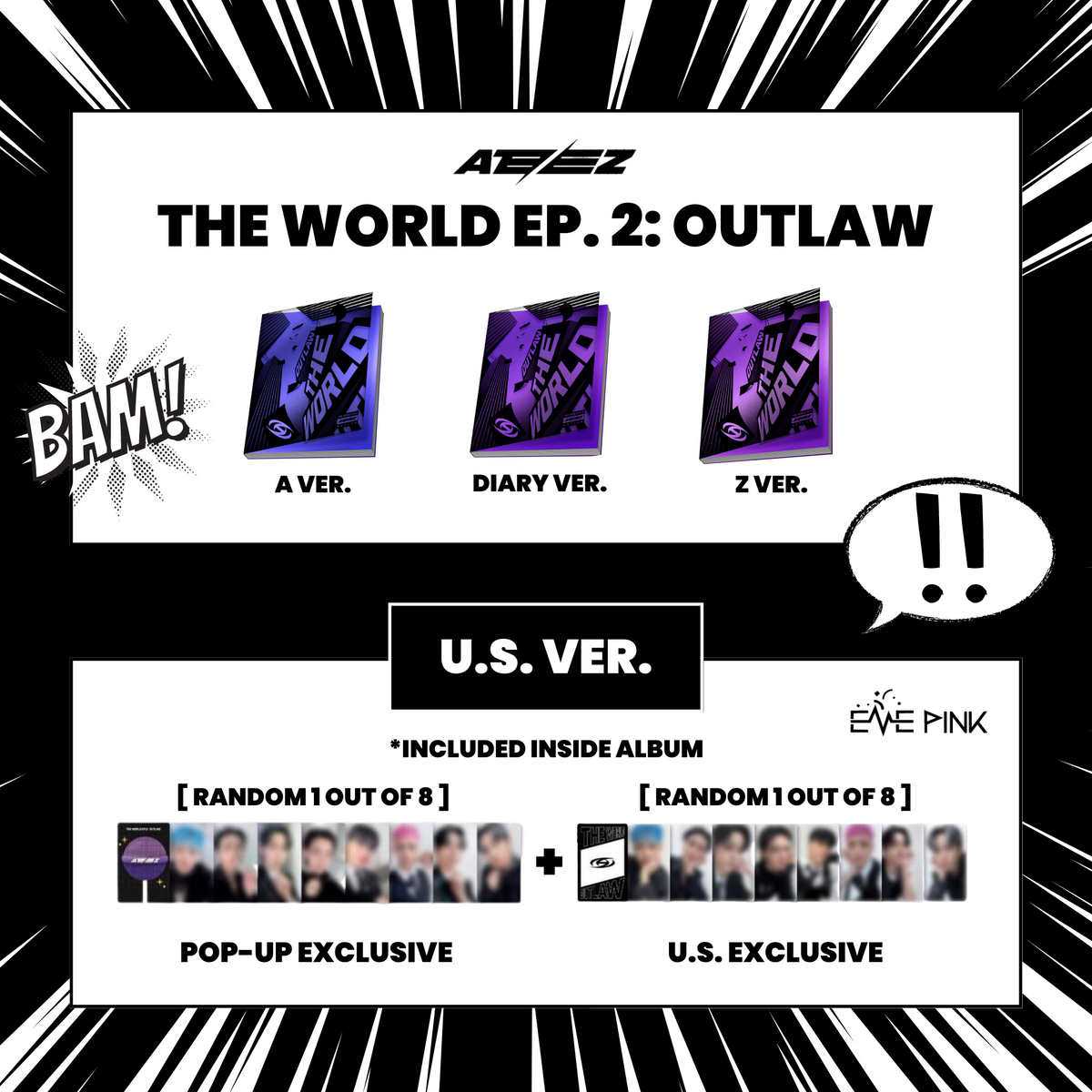 (U.S. VER.) ATEEZ ALBUM - [THE WORLD EP.2 : OUTLAW] (PHOTOBOOK VER. +