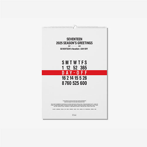 [PRE-ORDER] SEVENTEEN (세븐틴) - 2025 WALL CALENDAR