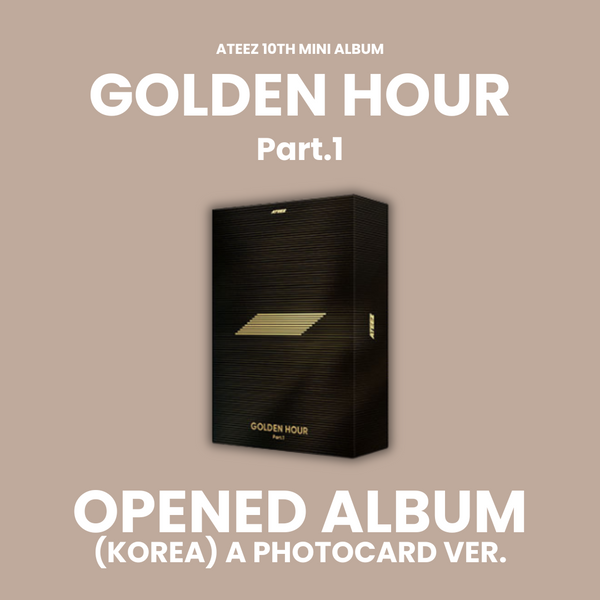 (KOREA VER.) ATEEZ (에이티즈) 10TH MINI ALBUM - [GOLDEN HOUR : PART.1] (GOLDEN HOUR: OPENED ALBUM) (A PHOTOCARD VER.)