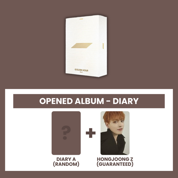 (KOREA VER.) ATEEZ (에이티즈) 10TH MINI ALBUM - [GOLDEN HOUR : PART.1] (DIARY.: OPENED ALBUM) (Z PHOTOCARD VER)