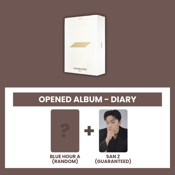 (KOREA VER.) ATEEZ (에이티즈) 10TH MINI ALBUM - [GOLDEN HOUR : PART.1] (DIARY.: OPENED ALBUM) (Z PHOTOCARD VER)