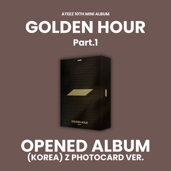 (KOREA VER.) ATEEZ (에이티즈) 10TH MINI ALBUM - [GOLDEN HOUR : PART.1] (GOLDEN HOUR.: OPENED ALBUM) (Z PHOTOCARD VER)