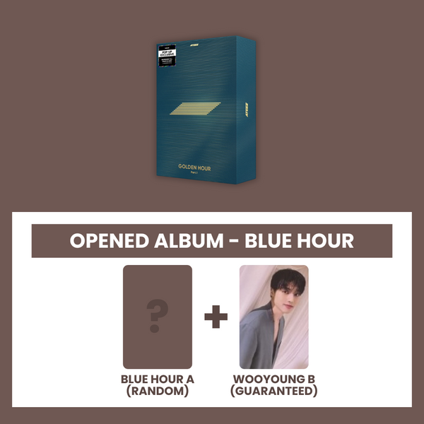 (KOREA VER.) ATEEZ (에이티즈) 10TH MINI ALBUM - [GOLDEN HOUR : PART.1] (BLUE HOUR.: OPENED ALBUM) (Z PHOTOCARD VER)