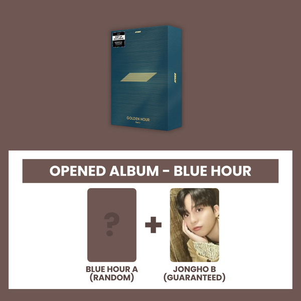 (KOREA VER.) ATEEZ (에이티즈) 10TH MINI ALBUM - [GOLDEN HOUR : PART.1] (BLUE HOUR.: OPENED ALBUM) (Z PHOTOCARD VER)