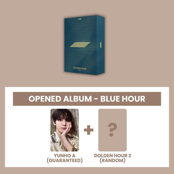 (KOREA VER.) ATEEZ (에이티즈) 10TH MINI ALBUM - [GOLDEN HOUR : PART.1] (BLUE HOUR: OPENED ALBUM) (A PHOTOCARD VER.)