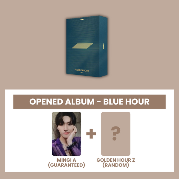 (KOREA VER.) ATEEZ (에이티즈) 10TH MINI ALBUM - [GOLDEN HOUR : PART.1] (BLUE HOUR: OPENED ALBUM) (A PHOTOCARD VER.)