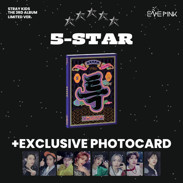 STRAY KIDS (스트레이키즈) 3RD ALBUM - [★★★★★ 5 STAR] (Limited Ver.) (+ EXCLUSIVE PHOTOCARD)