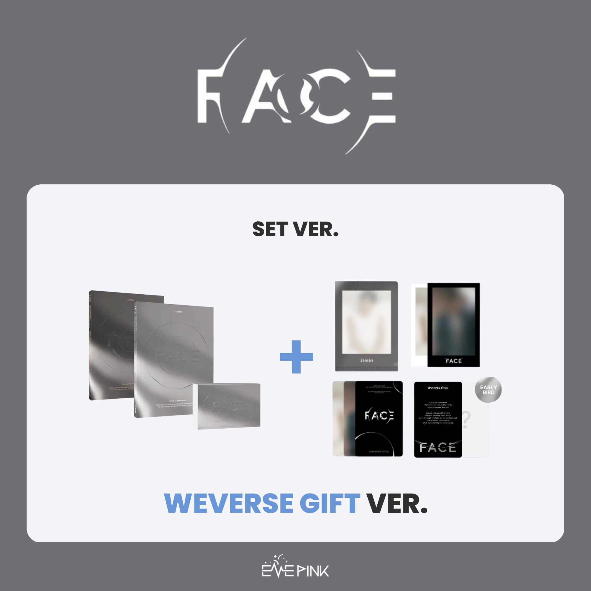 (WEVERSE GIFT OPTION) JIMIN (BTS) ALBUM - [Face] SET (2 CD + Weverse Albums  Ver.)